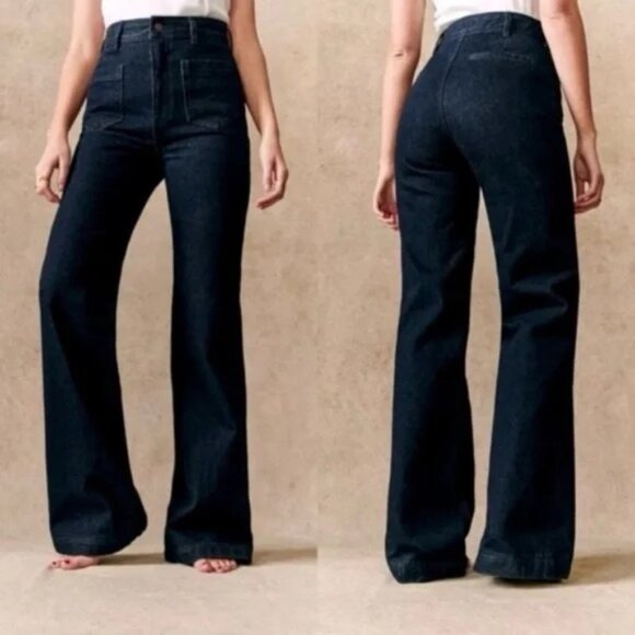 Sezane Jeans - The 70's Denim Indigo Brand New 34 (US 2) - Picture 1 of 8